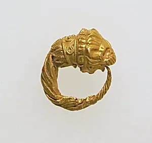 Earring with head of lion by Unknown Artist