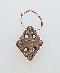 Earring with stone cross by Unknown Artist