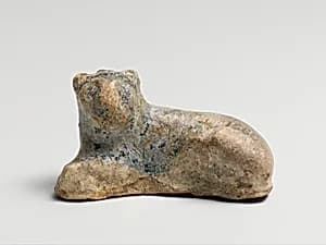 Faience figurine of a lion by Unknown Artist