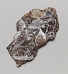 Fragment of a silver bowl by Unknown Artist