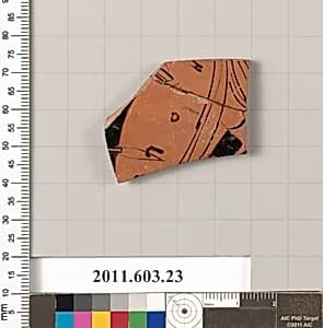 Fragment of a terracotta kylix by Painter of Berlin 2268