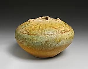 Fragmentary faience stirrup jar by Unknown Artist