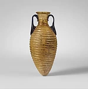 Glass amphoriskos with horizontal ribs by Unknown Artist