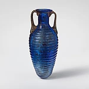 Glass amphoriskos with horizontal ribs by Unknown Artist