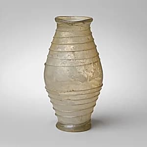 Glass barrel-shaped jar by Unknown Artist