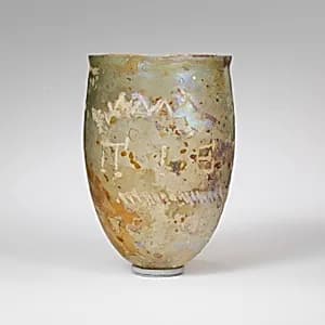 Glass beaker with cut inscription by Unknown Artist