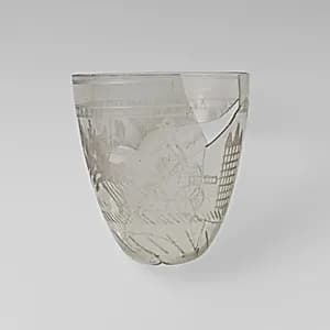 Glass beaker with victorious charioteer by Unknown Artist