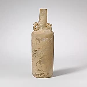 Glass bottle with dolphin handles by Unknown Artist