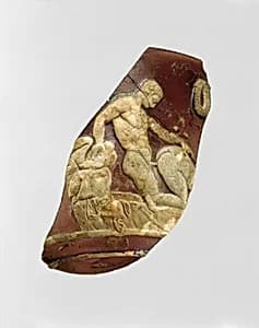 Glass cameo cup fragment by Unknown Artist