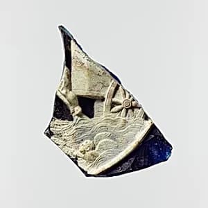 Glass cameo plate fragment by Unknown Artist