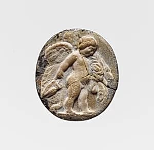 Glass cameo: winged Eros by Unknown Artist