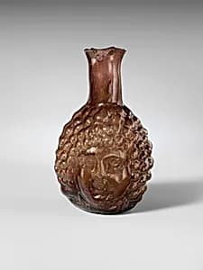 Glass double head-shaped flask by Unknown Artist