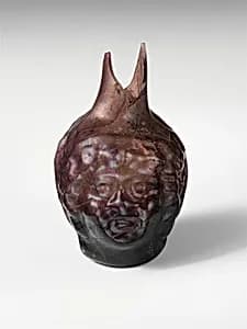 Glass double head-shaped flask by Unknown Artist
