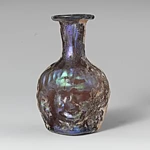 Glass double head-shaped flask by Unknown Artist
