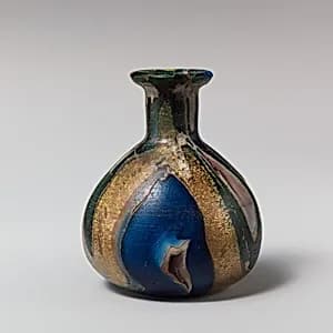 Glass gold-band mosaic bottle by Unknown Artist