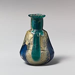 Glass gold-band mosaic bottle by Unknown Artist