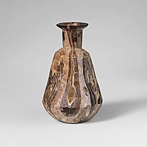 Glass gold-band mosaic bottle by Unknown Artist