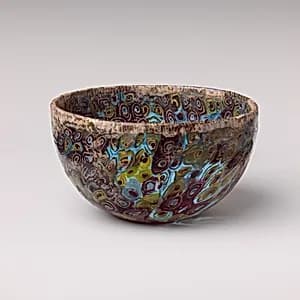 Glass hemispherical mosaic bowl by Unknown Artist