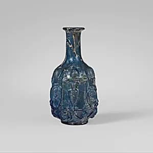 Glass hexagonal bottle by Unknown Artist