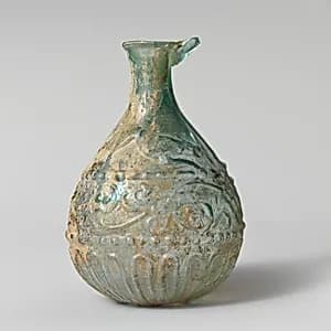 Glass hunt-and-scroll bottle by Unknown Artist