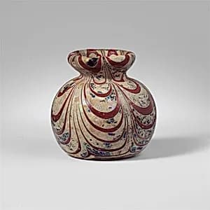 Glass jar with marvered trails by Unknown Artist