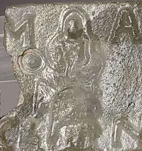 Glass ‘Mercury’ bottle fragment by Unknown Artist