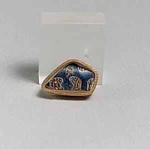 Glass mosaic carinated bowl fragment by Unknown Artist