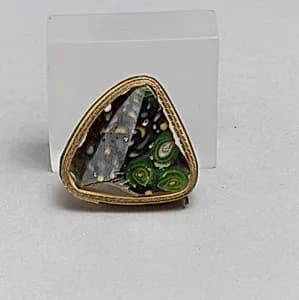 Glass mosaic carinated bowl fragment by Unknown Artist