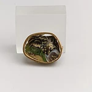Glass mosaic carinated bowl fragment by Unknown Artist