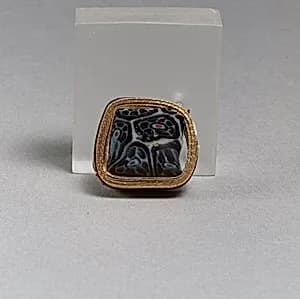 Glass mosaic carinated bowl fragment by Unknown Artist