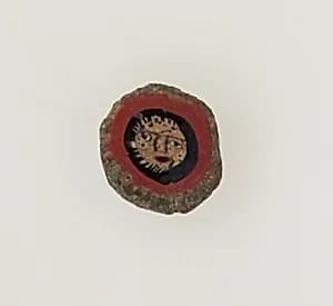 Glass mosaic face bead by Unknown Artist