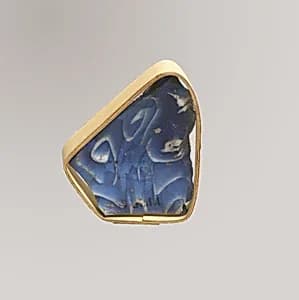 Glass mosaic ribbed bowl fragment by Unknown Artist