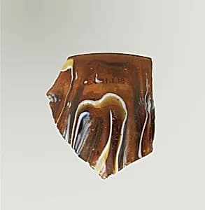 Glass mosaic ribbed bowl fragment by Unknown Artist