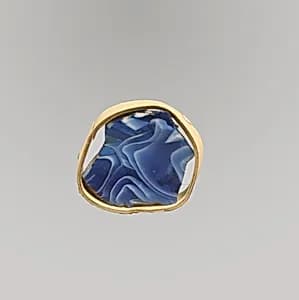 Glass mosaic ribbed bowl fragment by Unknown Artist