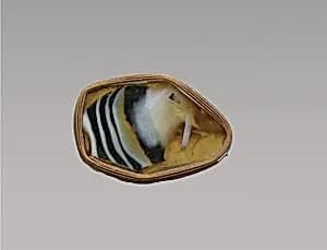 Glass mosaic ribbed bowl fragment by Unknown Artist