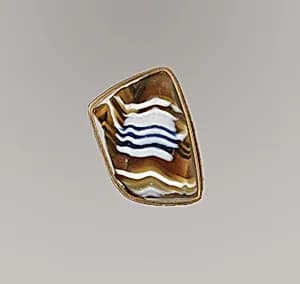 Glass mosaic ribbed bowl fragment by Unknown Artist