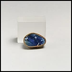 Glass mosaic ribbed bowl fragment by Unknown Artist