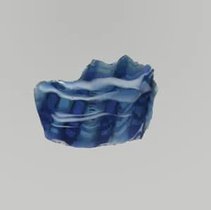 Glass mosaic ribbed bowl fragment by Unknown Artist