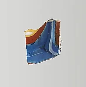 Glass mosaic ribbed bowl fragment by Unknown Artist