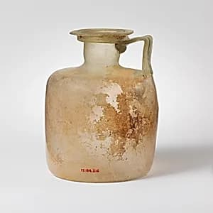 Glass one-handled bottle by Unknown Artist