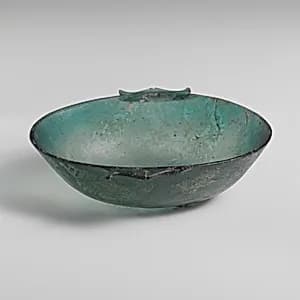 Glass oval bowl by Unknown Artist