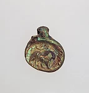 Glass pendant with lion by Unknown Artist