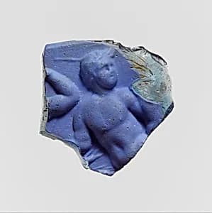 Glass plaque fragment by Unknown Artist