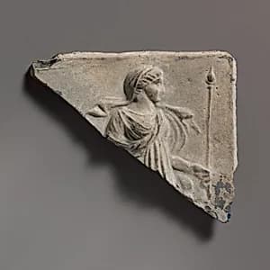Glass plaque fragment by Unknown Artist
