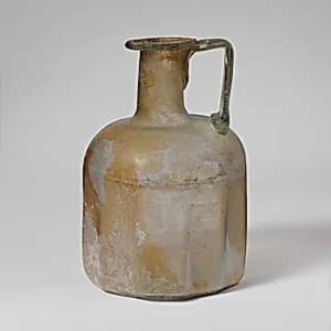 Glass polygonal bottle by Unknown Artist
