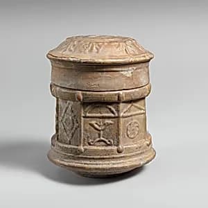 Glass pyxis with lid by Unknown Artist