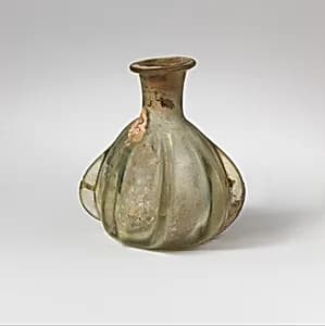 Glass ribbed bottle by Unknown Artist