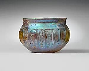 Glass ribbed bowl by Unknown Artist
