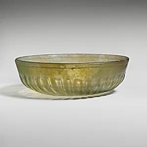 Glass ribbed bowl by Unknown Artist