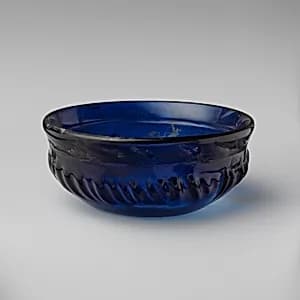 Glass ribbed bowl by Unknown Artist